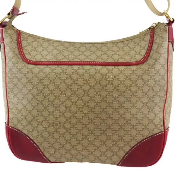 CELINE shoulder bag macadam beige PVC ?~ leather Authentic used T19351 - Picture 2 of 9